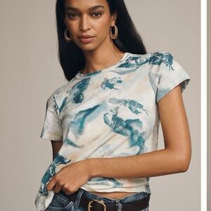 NWT Anthropologie Pilcro The Bennie Cotton-Slub Tee, Printed Edition.